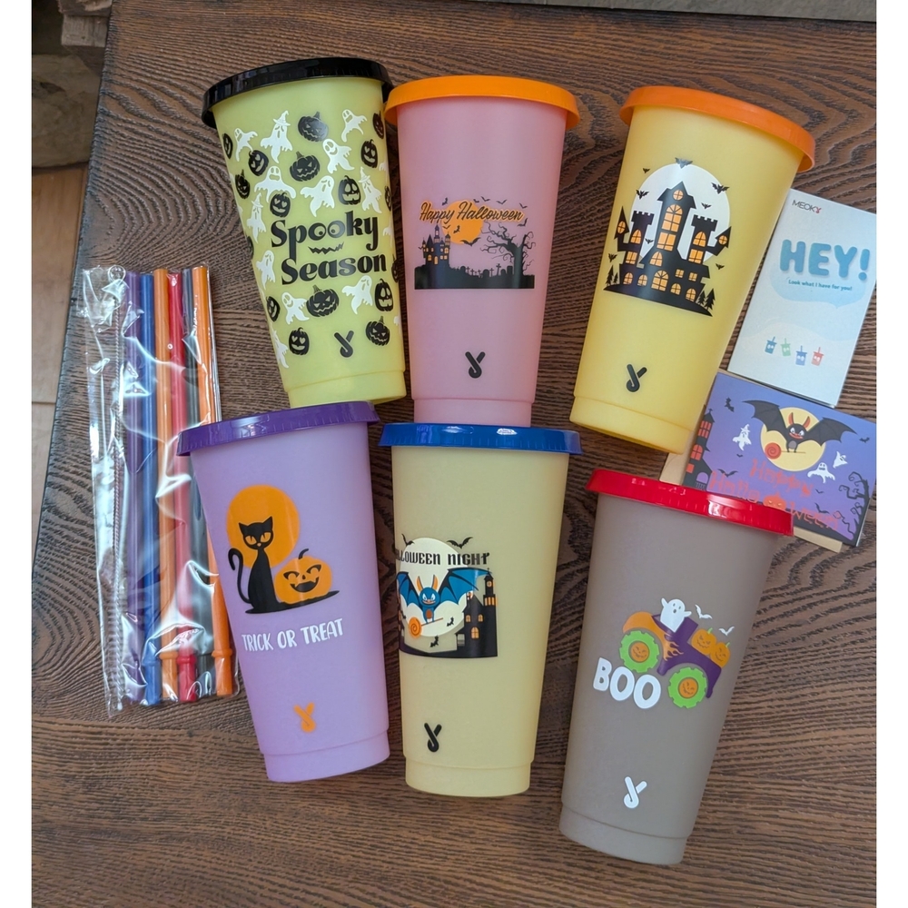 Halloween Themed Mugs Set - Purple, Orange, Blue - Picture 8 of 12